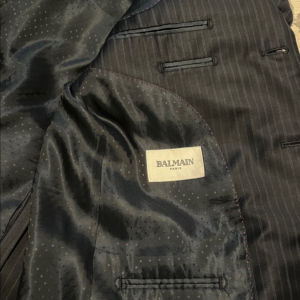 Balmain Paris Vintage Pinstripe Suit Coat - Picture 16 of 16